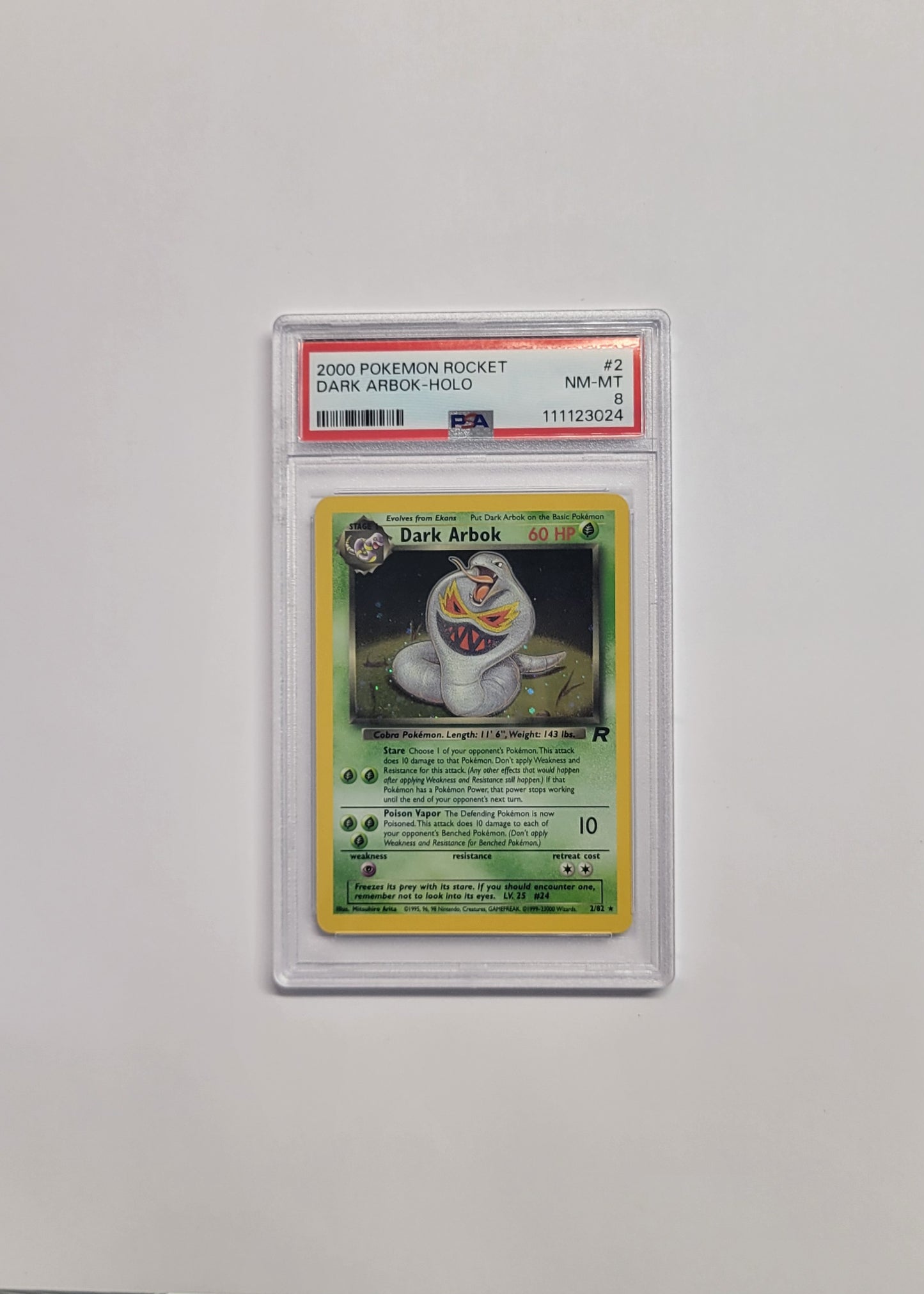 Dark Arbok 2/82 - Team Rocket - PSA 8