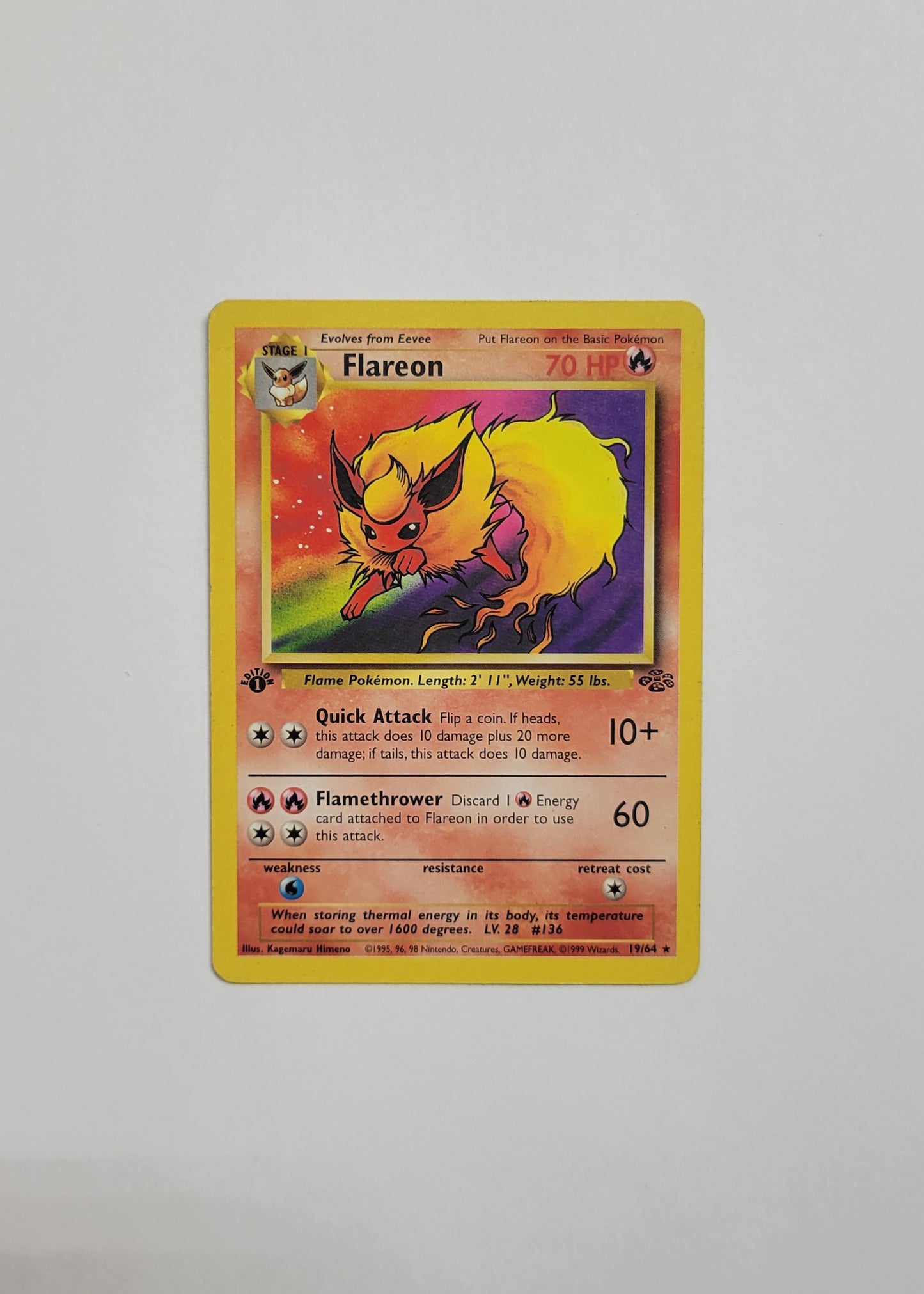 Flareon 19/64 (Non-Holo) - Jungle (1st Edition)