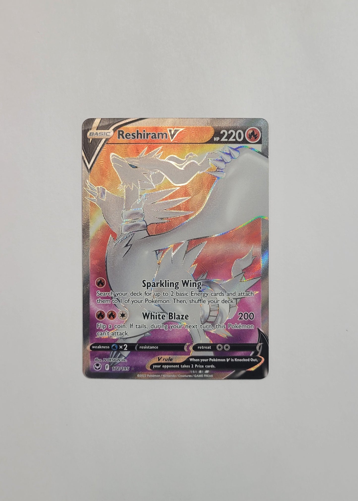 Reshiram V 172/195 - Silver Tempest