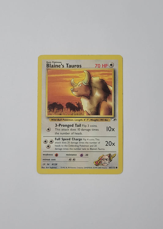 Blaine's Tauros 64/132 - Gym Heroes