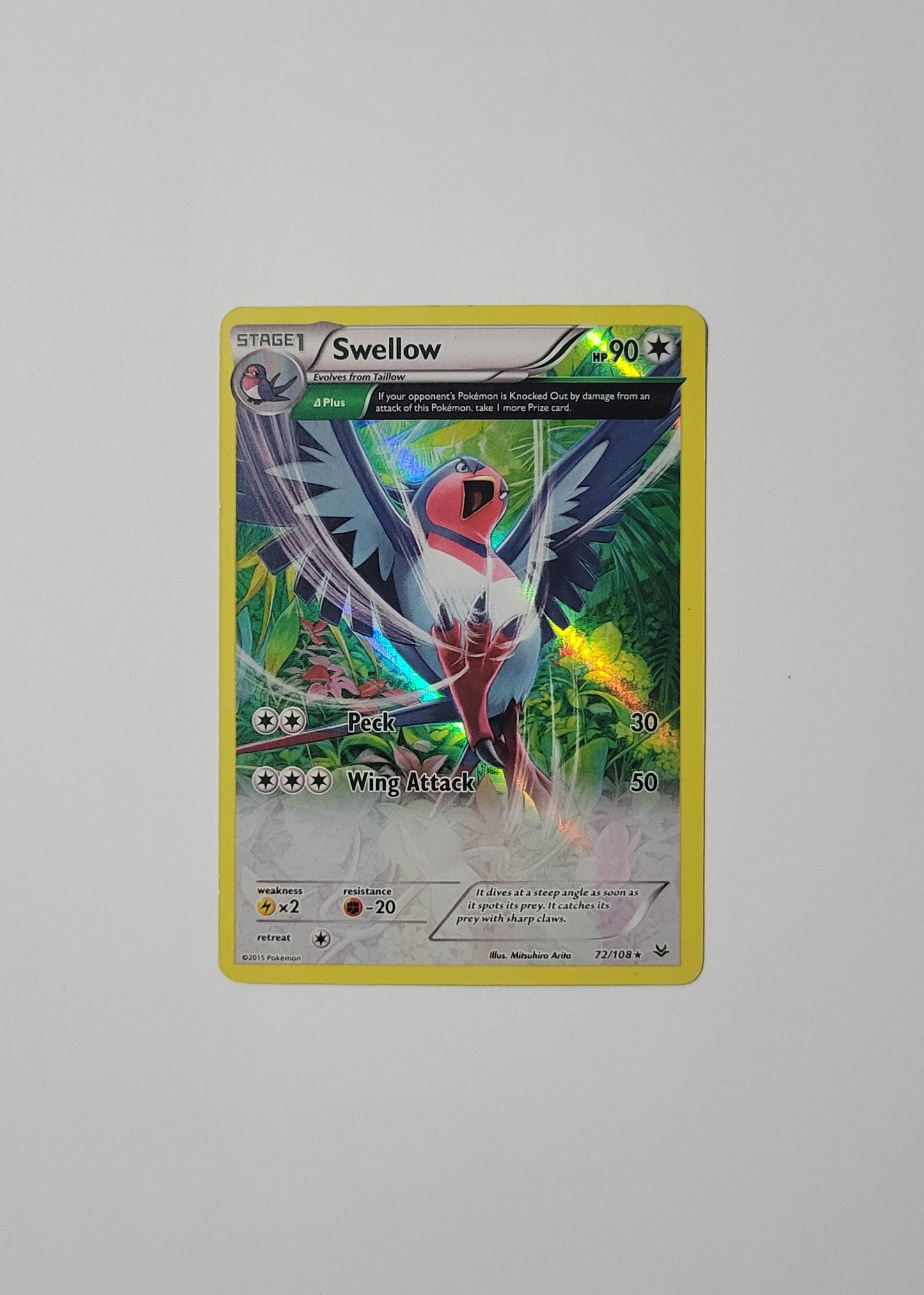 Swellow 72/108 (Reverse Holo) - Roaring Skies