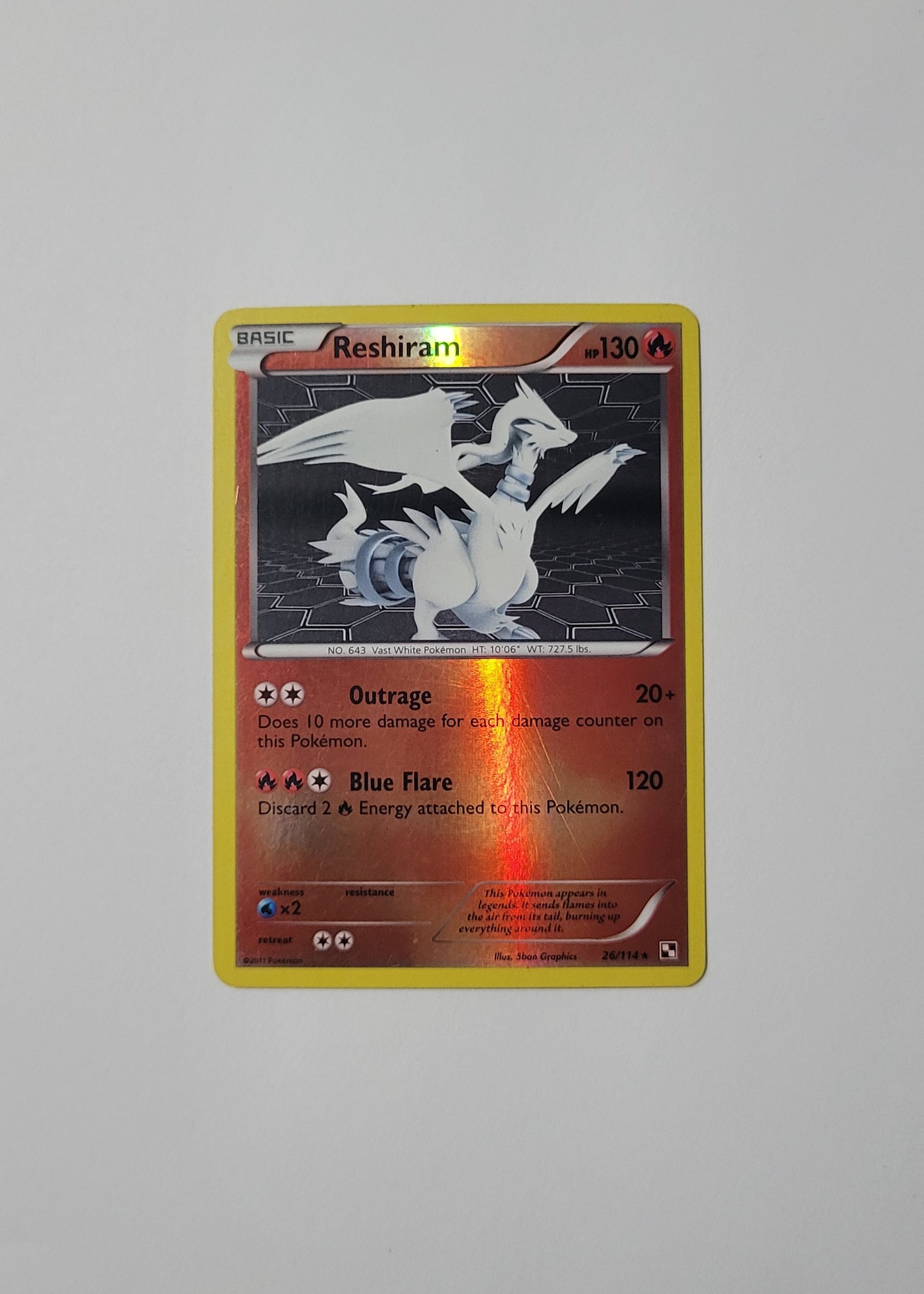 Reshiram 26/114 (Reverse Holo) - Black & White Base Set