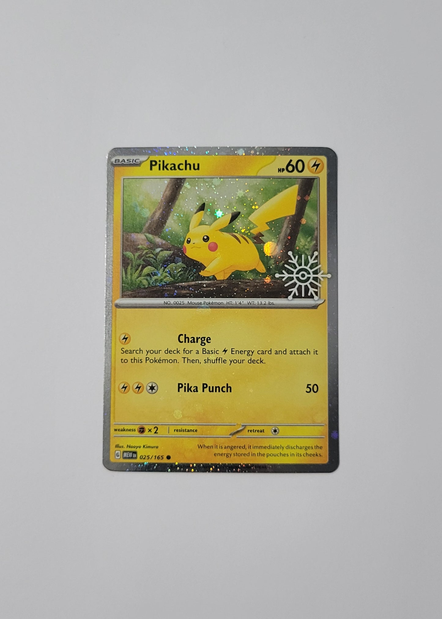 Pikachu 025/165 (Snowflake Stamped) - Holiday Calendar 2025