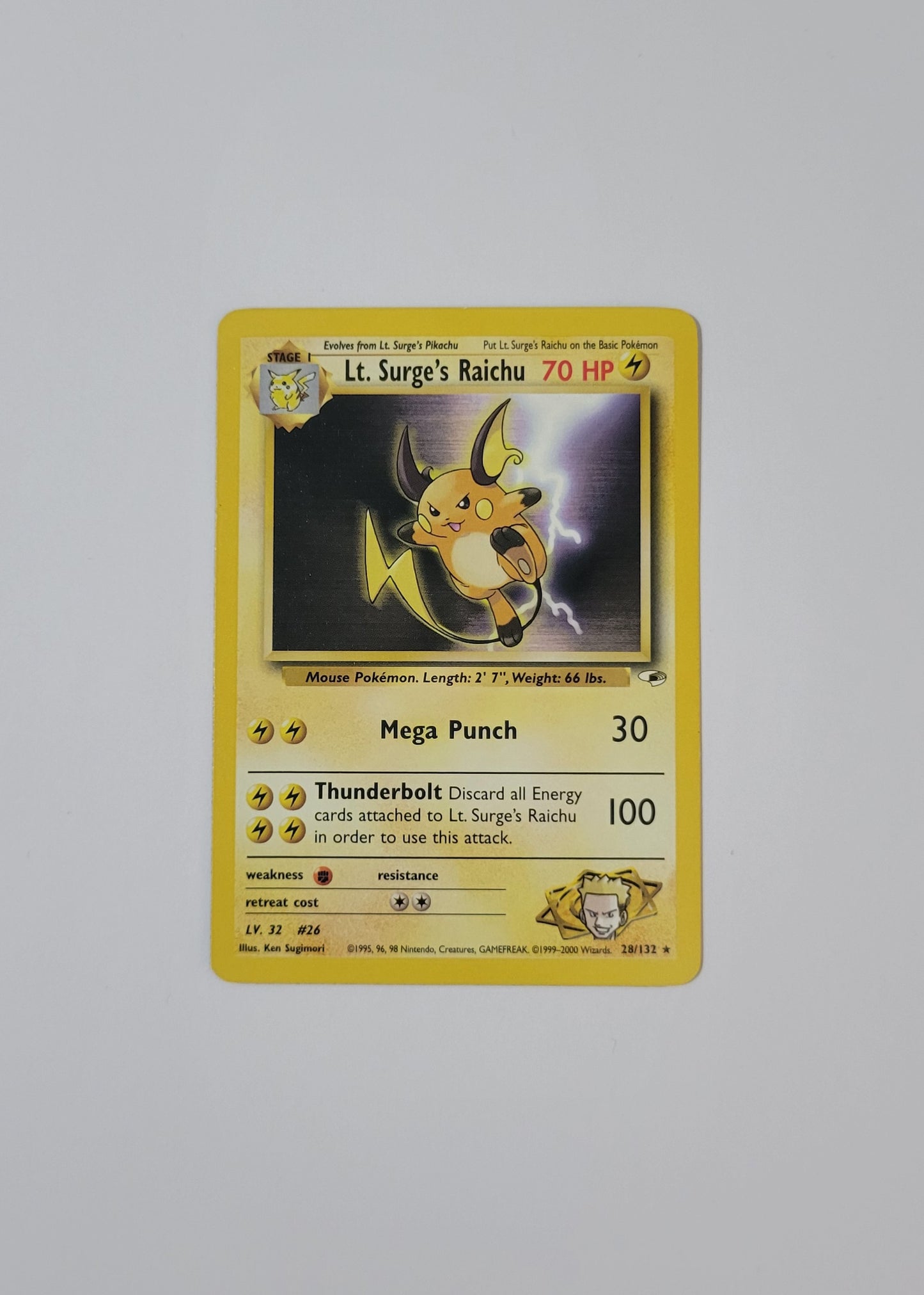 Lt . Surge's Raichu 28/132 - Gym Heroes