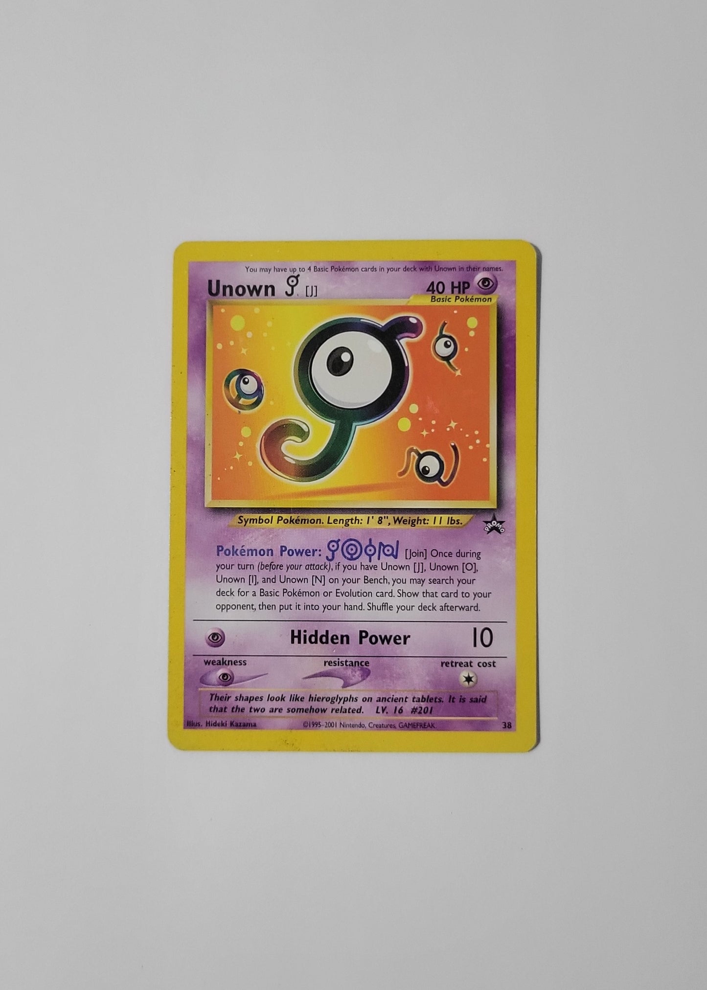 Unown [J] 38 - Black Star Promo