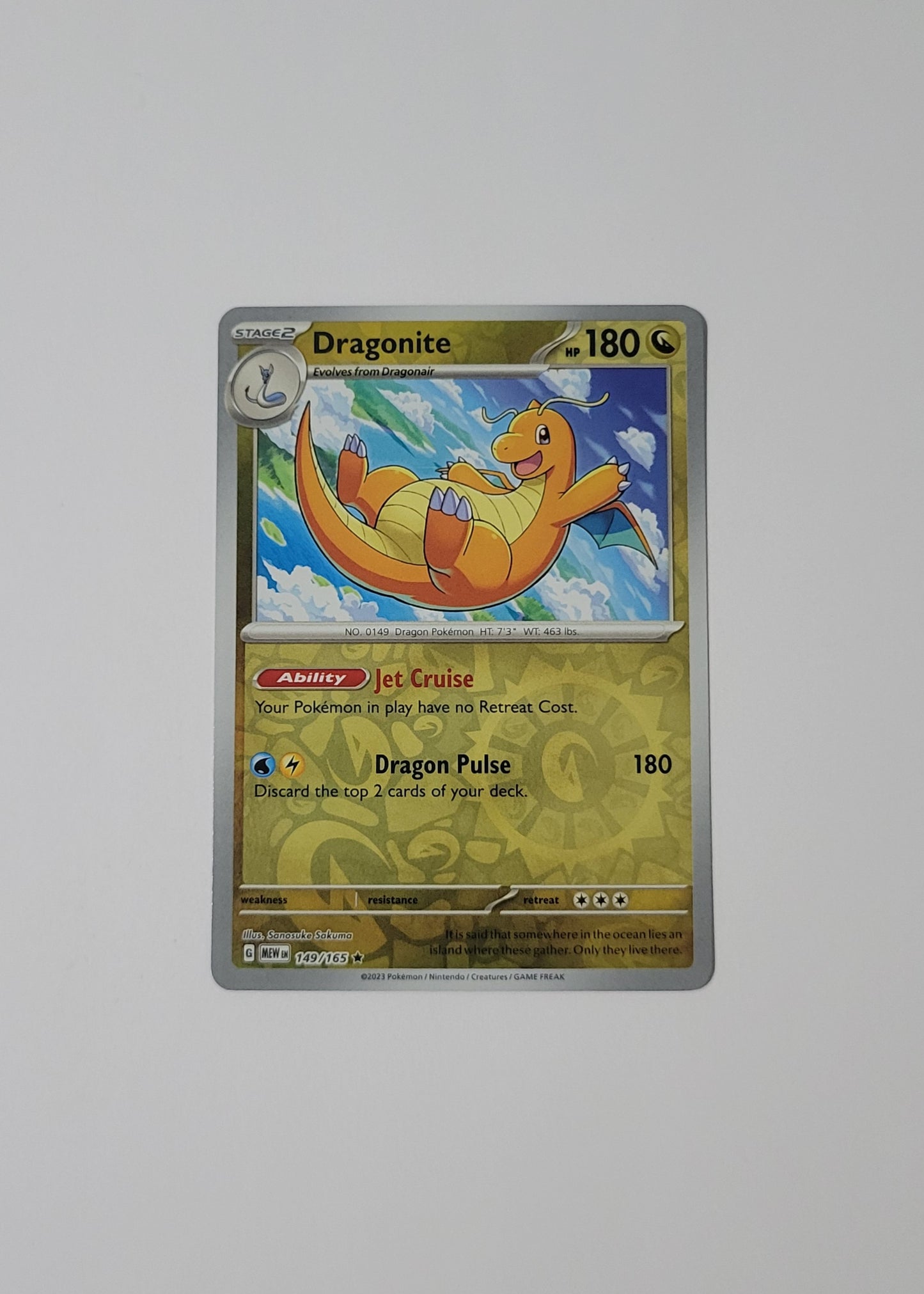 Dragonite 149/165 (Reverse Holo) - 151