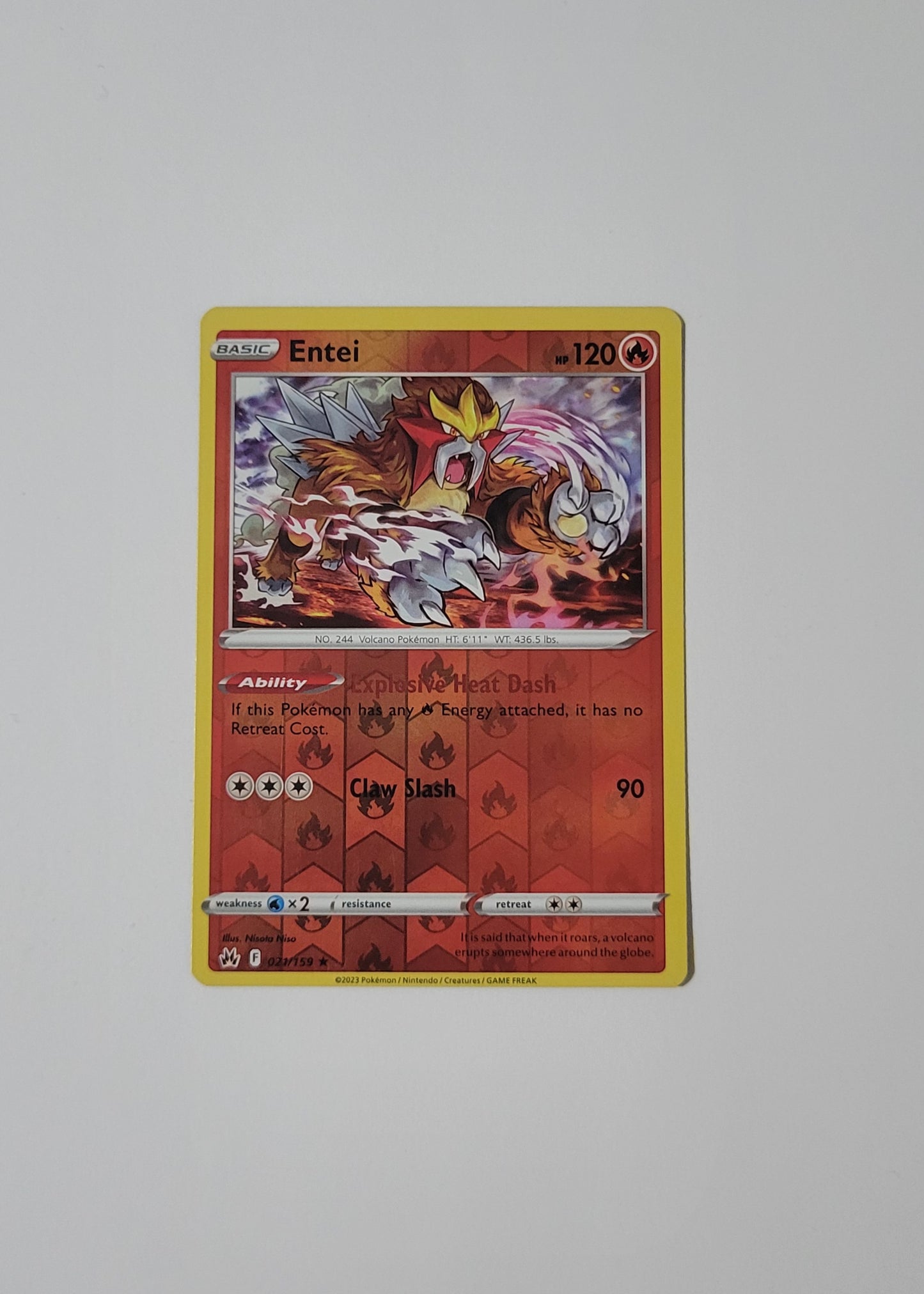 Entei 021/159 (Reverse Holo) - Crown Zenith