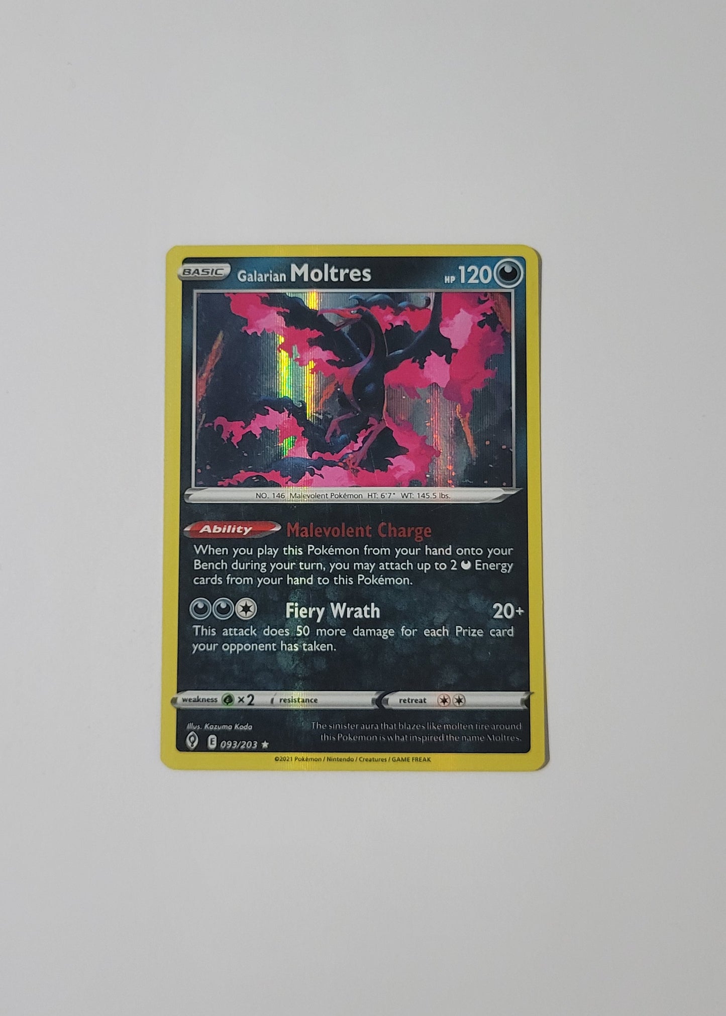 Galarian Moltres 093/203 - Evolving Skies