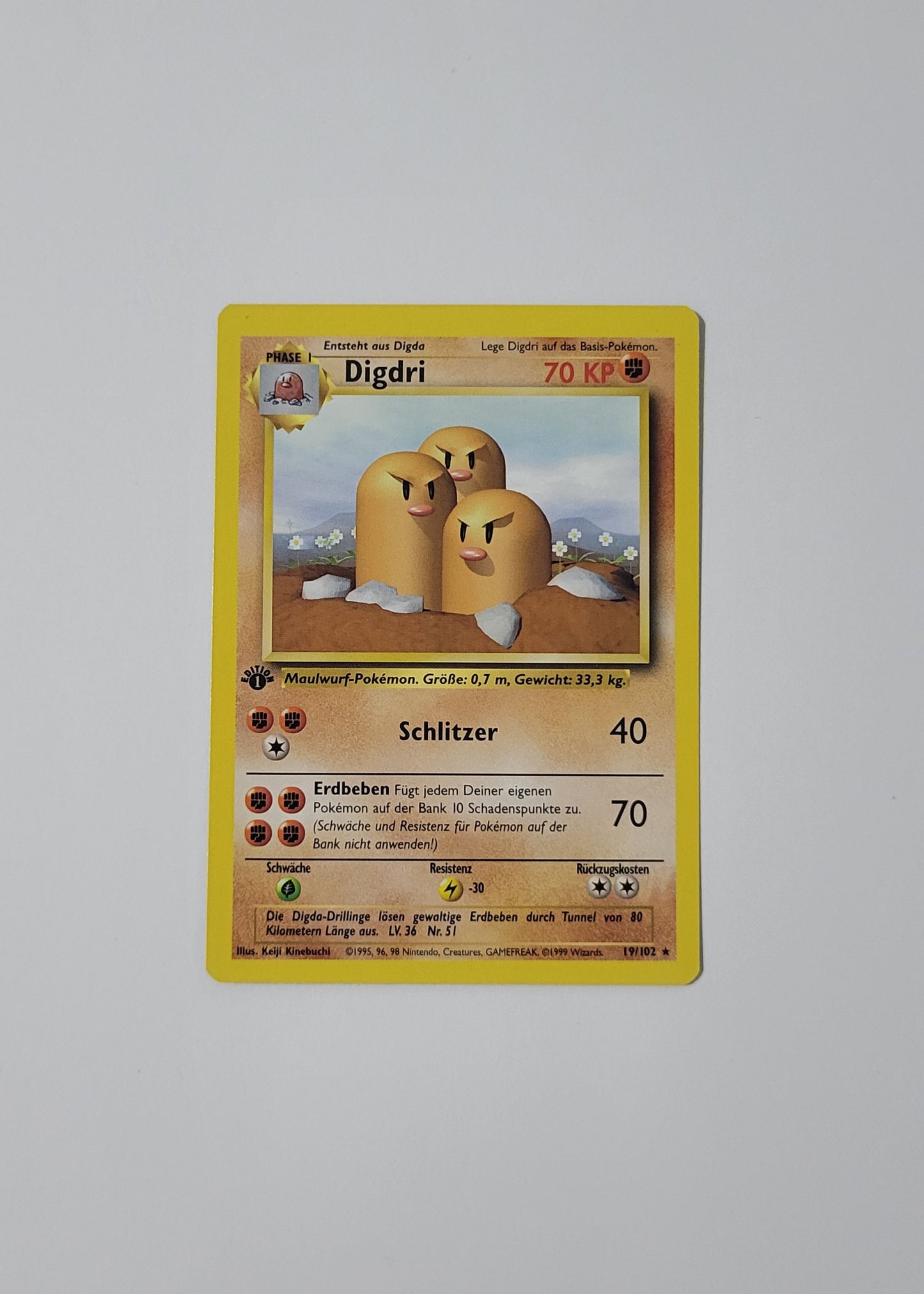 Dugtrio [Digdri] 67/102 - Base Set (German, 1st Edition)