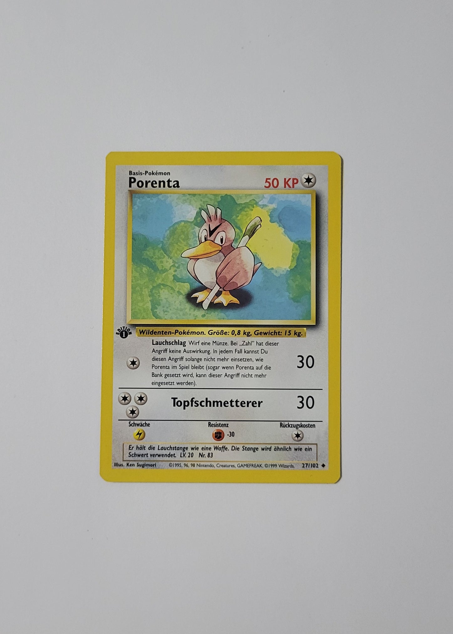 Farfetch'd [Porenta] 27/102 - Base Set (German, 1st Edition)