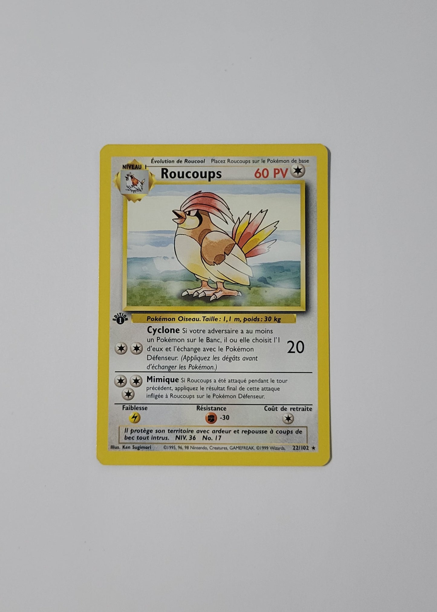 Pidgeotto [Roucoups] 22/102 - Base Set (French, 1st Edition)