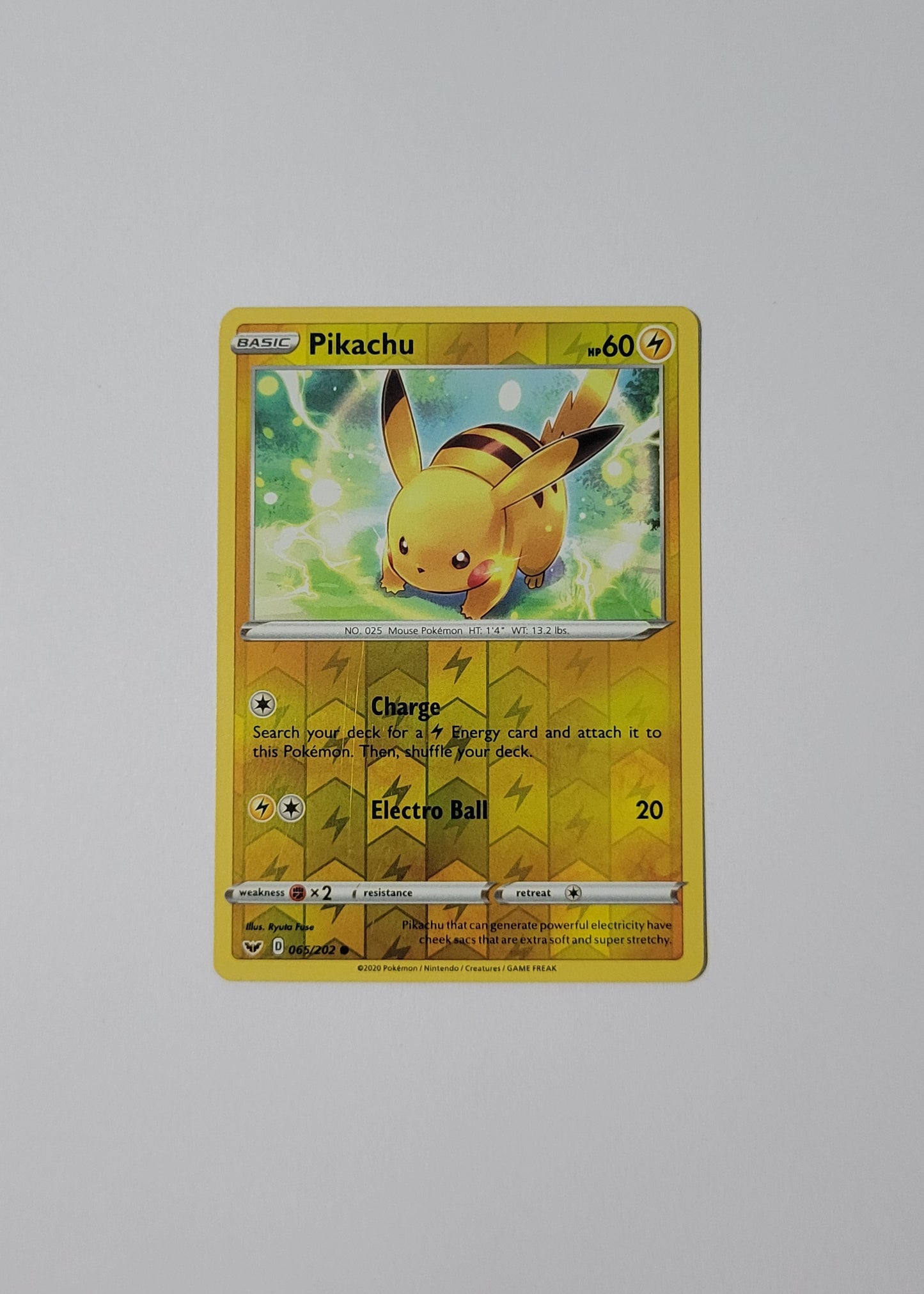 Pikachu 065/202 (Reverse Holo) - Sword & Shield Base Set