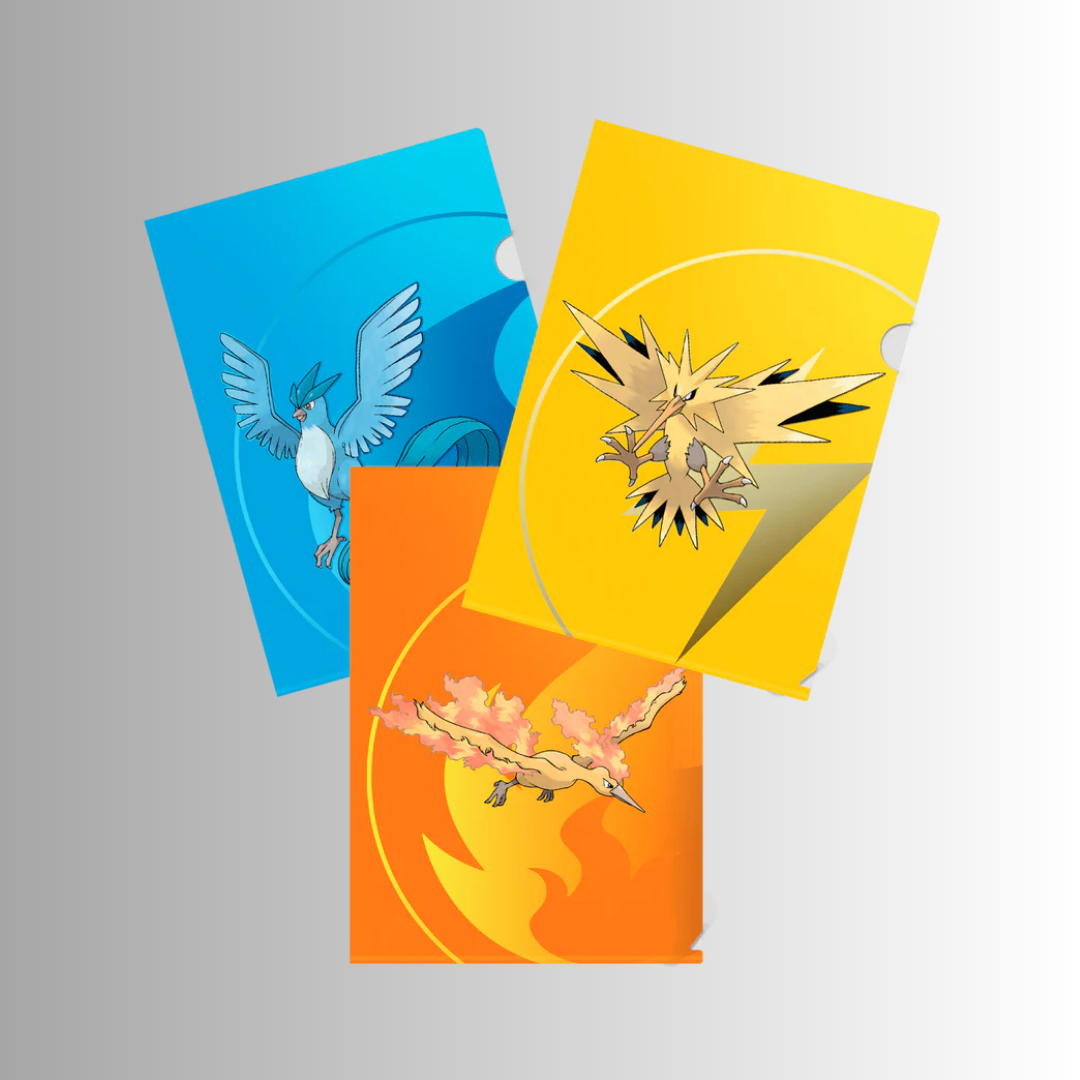 Tournament Folios featuring Articuno, Zapdos, and Moltres