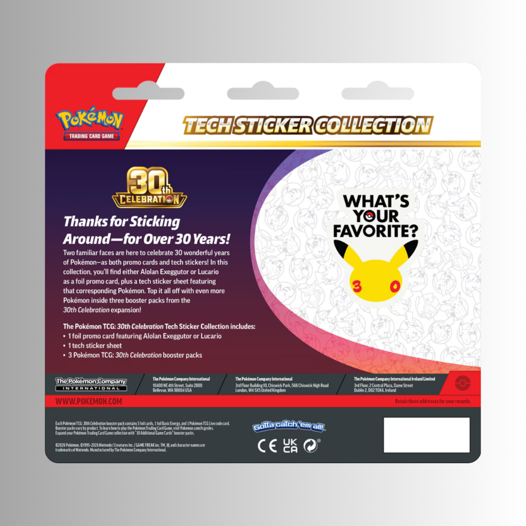 Pokémon TCG: 30th Celebration - Tech Sticker Collection (Styles May Vary)