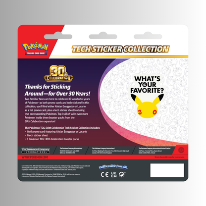 Pokémon TCG: 30th Celebration - Tech Sticker Collection (Styles May Vary)
