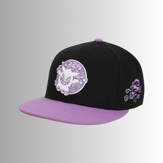 Gengar Embroidered Flat Bill Snapback Hat
