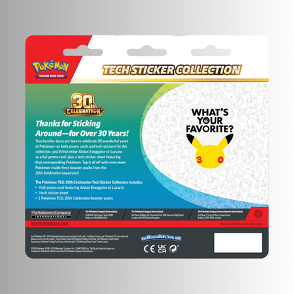 Pokémon TCG: 30th Celebration - Tech Sticker Collection (Styles May Vary)