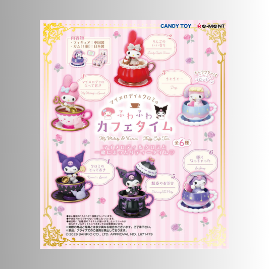 (Pre-Order) Re-Ment: Sanrio Characters - My Melody & Kuromi Fluffy Cafe Time Blind Box