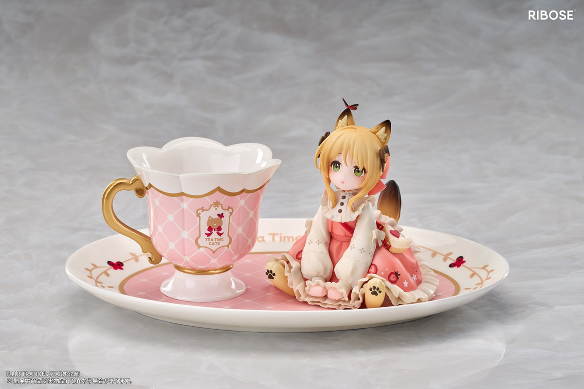 (Pre-Order) RIBOSE: Teatime Cats - Orange Cat Figure