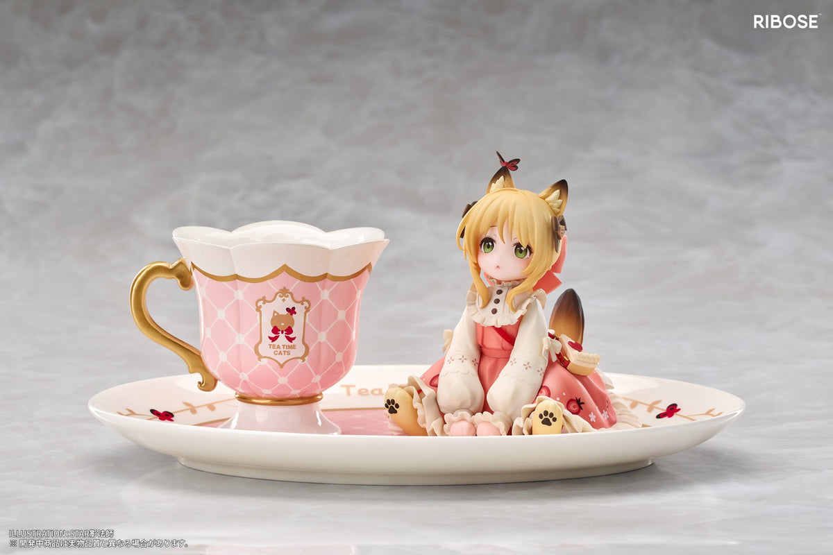 (Pre-Order) RIBOSE: Teatime Cats - Orange Cat Figure