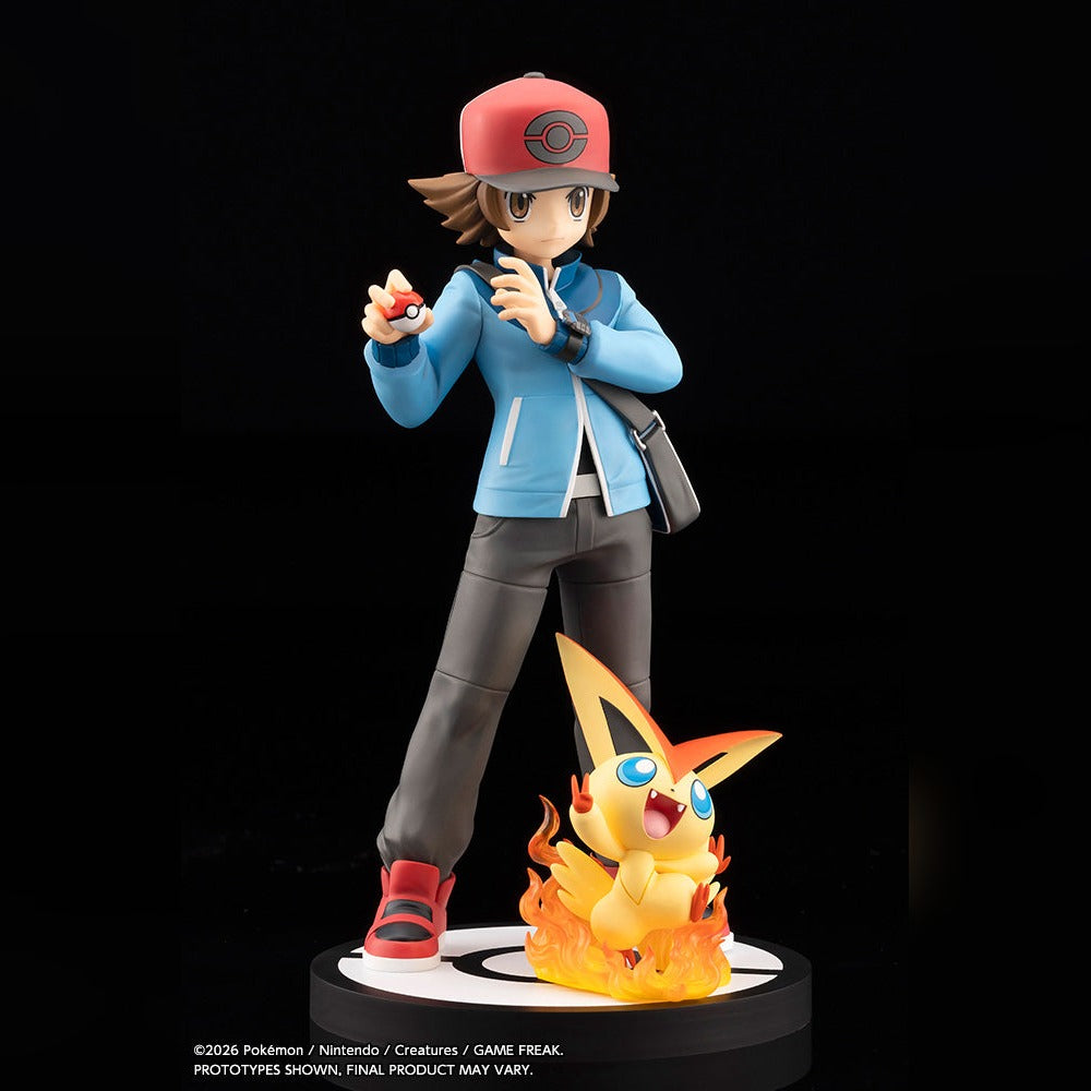 (Pre-Order) Kotobukiya: Pokémon - Hilbert with Victini ARTFX J STATUE 1/8 Scale Figure