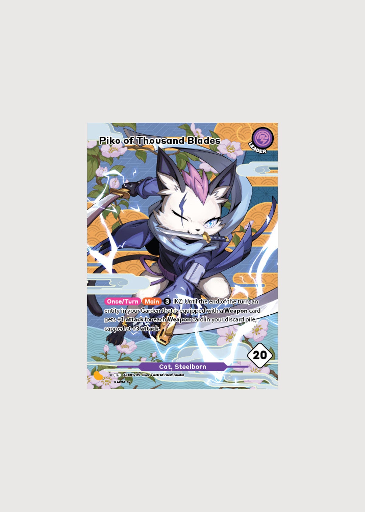 Piko of Thousand Blades AZK01-119A, Leader (Alternate Art), Gates Awakened