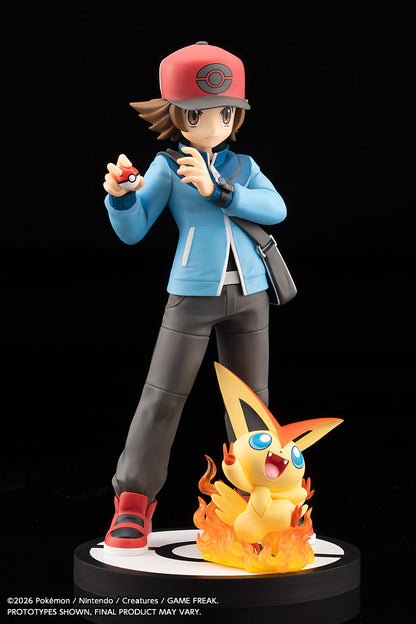 (Pre-Order) Kotobukiya: Pokémon - Hilbert with Victini ARTFX J STATUE 1/8 Scale Figure