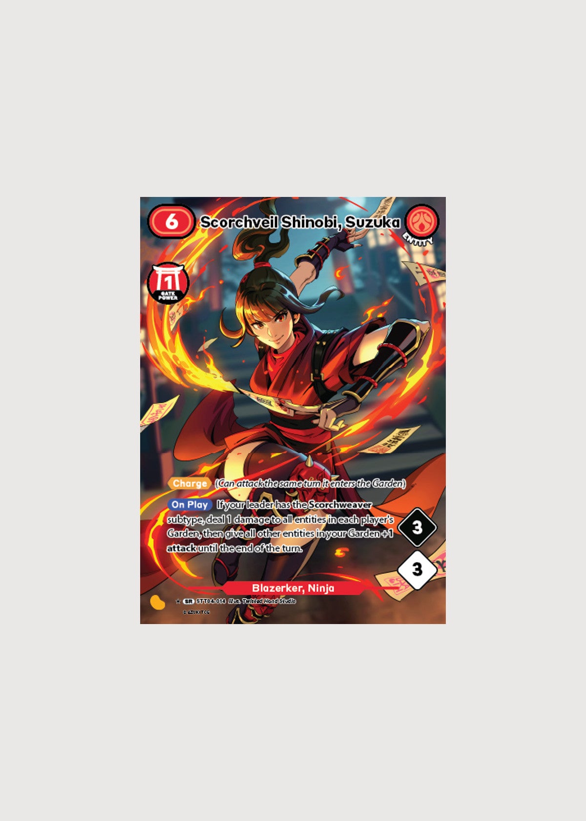 Scorchveil Shinobi, Suzuka STT04-014A, Super Rare (Alternate Art), Gates Awakened