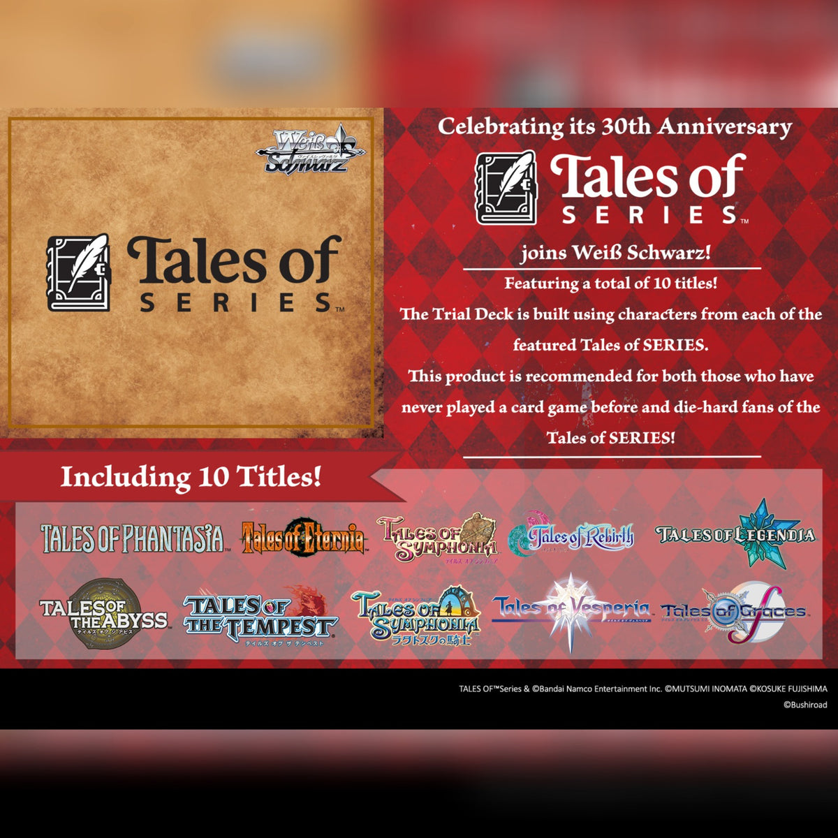 (Pre-Order) Weiß Schwarz: Tales of SERIES Trial Deck (English Edition)